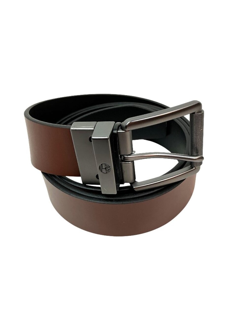New Timberland Reversible Leather Roller Buckle Belt Mens 34 Brown & Black